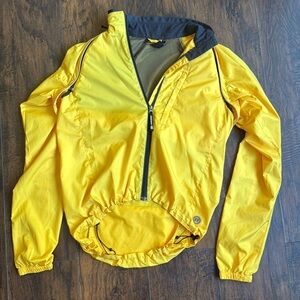 NOVARA Nylon Yellow Zip Road Cycling Wind Rain Pockets Jacket Mens Small (G11)